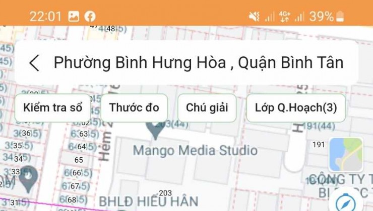 Bán nhà đường số 3 Bình Hưng Hòa 64m2 ngang 4m hẻm 6m  gần Eon Tân Phú.