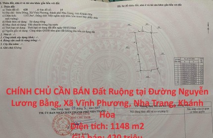 CHÍNH CHỦ CẦN BÁN Đất Ruộng tại Đường Nguyễn Lương Bằng, Xã Vĩnh Phương, Nha Trang, Khánh Hòa