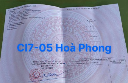 Cần bán nhanh giãn dân Hoà Phong, 80m mặt tiền 5m,  Giá đang rẻ cho các nhà đầu tư, tiềm năng sinh lời cao