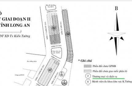 CHÍNH CHỦ Bán 2 Lô Góc Bo Liền Kề -  Đất Tại Phường 1, Trung Tâm TX Kiến Tường, Long An.