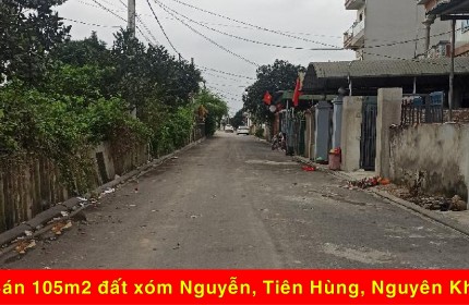 CHÍNH CHỦ GỬI BÁN 105M2 ĐẤT ĐẸP ĐƯỜNG Ô TÔ TRÁNH NGÕ THÔNG NGUYÊN KHÊ