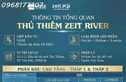 Phân Khu 3.11 ZEIT RIVER THỦ THIÊM cơ hội đầu tư 2024