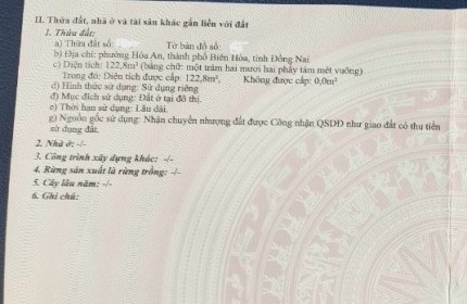 Bán đất Hóa An gần Changsing, ngay chợ, sổ riêng thổ cư đường xe hơi chỉ 20tr/m2