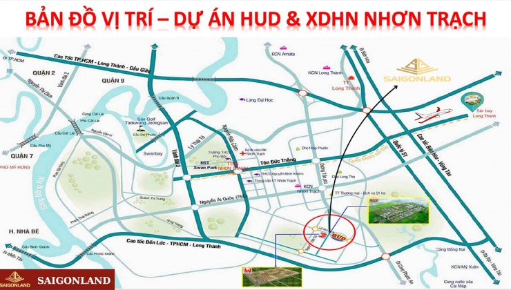 Saigonland Nhơn Trạch - Bán nền nhà vườn dự án Hud Nhơn Trạch Đồng Nai