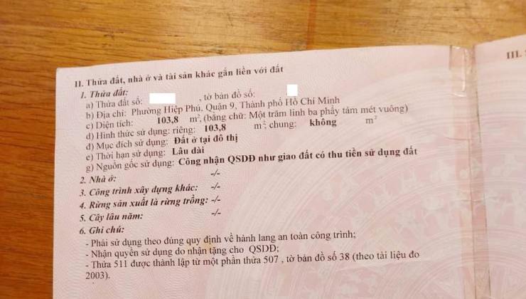 Bán nhà mặt tiền đường kinh doanh, DT: 128m2, ngang 5m, giá 8 tỷ, Lê Văn Việt, Hiệp Phú, Thủ Đức.