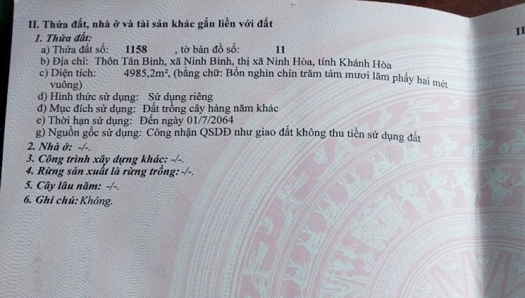 Bán Đất Tân Bình , Ninh Bình, Ninh Hòa , Khánh Hòa