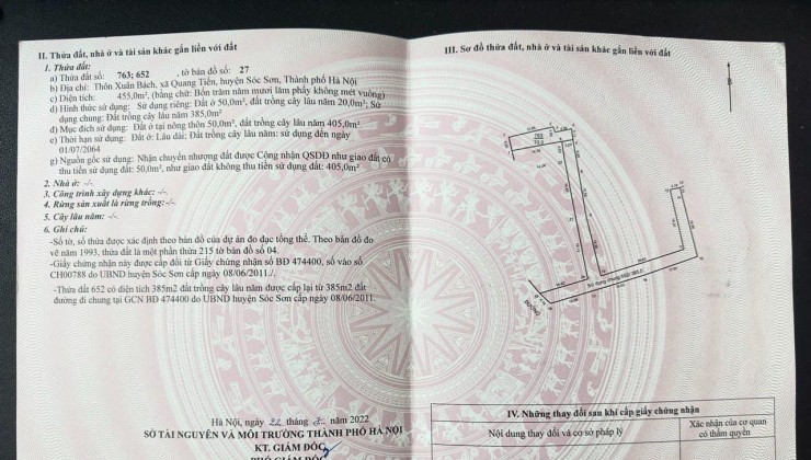 Chính chủ e cần tiền kinh doanh bán gấp lô đất 70m2 tại thôn Xuân Bách, Quang Tiến, Sóc Sơn.