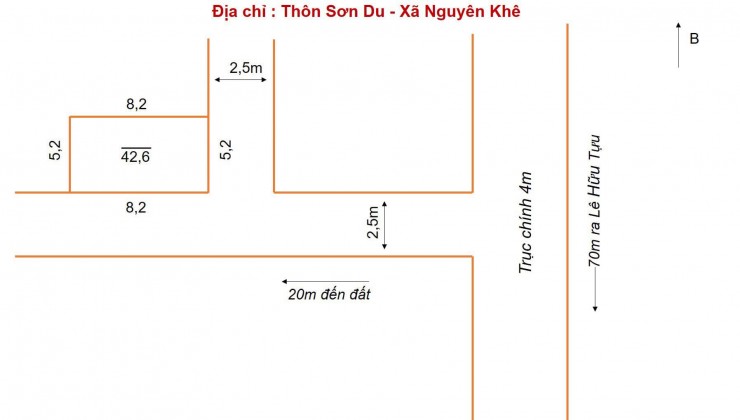 Bán 42,6m2 đất Sơn Du, Nguyên Khê, Đông Anh, Hà Nội. Lô góc, ô tô vào đất