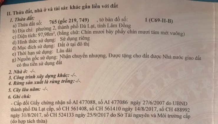 Sở Hữu Ngay Căn Nhà Đẹp Tại Phường 2,TP Đà Lạt, Lâm Đồng.