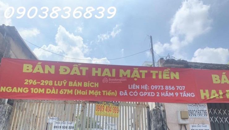 Chính chủ bán 670m2 đất 2 mặt tiền Lũy Bán Bích, phường Hòa Thạnh, Q. Tân Phú, HCM