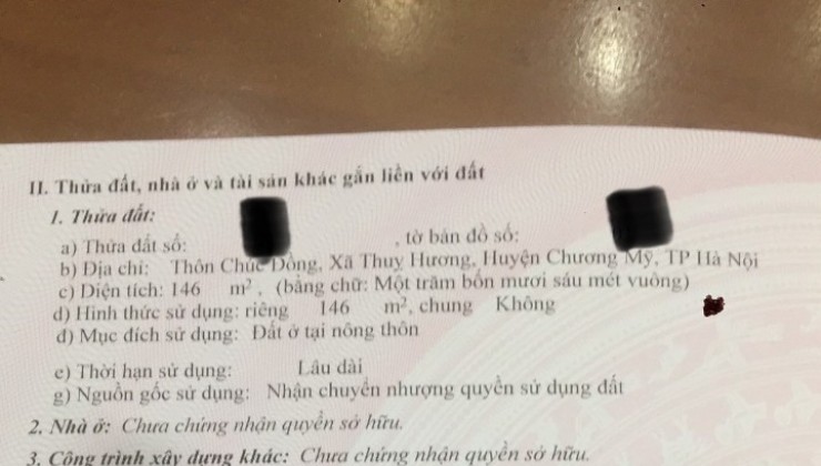 bán đất mặt đường kinh doanh sầm uất.sát trường cấp 3 chương mỹ A.giá nhỉnh 30tr/m.