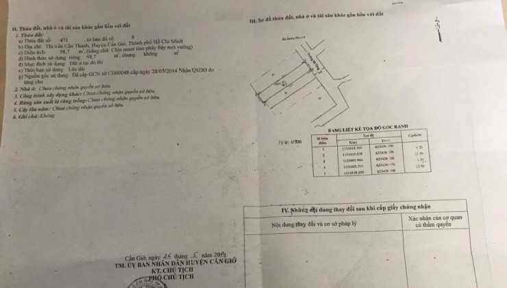 ĐẤT ĐẸP - GIÁ TỐT - Cần Tiền Cho Con Đi Du Học Bán Nhanh Lô Đất Đẹp Tại Cần Thạnh, Cần Giờ