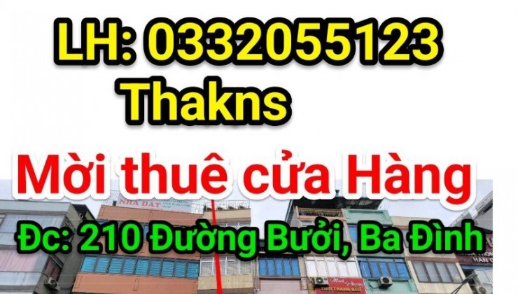 ** CẦN CHO THUÊ MẶT BẰNG TẠI 210 ĐƯỜNG BƯỞI- CỐNG VỊ- BA ĐÌNH- HÀ NỘI.