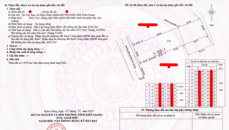 Bán đất mặt biển Thành phố Phú Quốc giá hợp lý LH Nghiệp