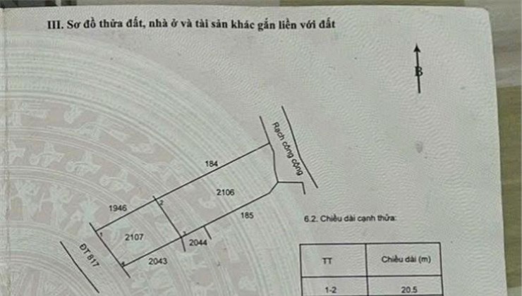 Chính Chủ Bán Gấp 2 Lô Đất Mặt Tiền QL 817 Tại Mỹ Thạnh, huyện Thủ Thừa, Long An