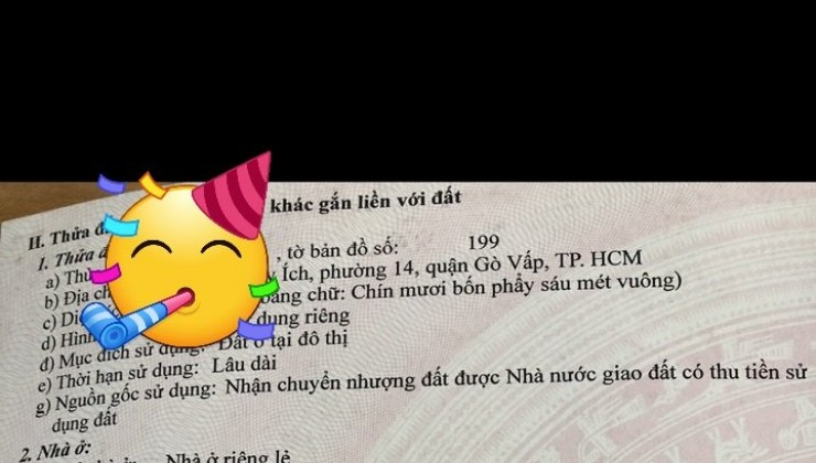 Bán Nhà đẹp hẻm oto 2MT - Phan Huy Ích , p12, Gò Vấp – 5x23m, ngay siêu thị Emart- 13,8 TỶ