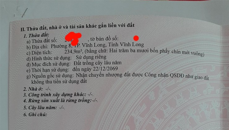 ĐẤT ĐẸP - GIÁ TỐT - Chính Chủ Cần Bán Nền Biệt Thự Khu Tỉnh Đội, P.8, TP Vĩnh Long