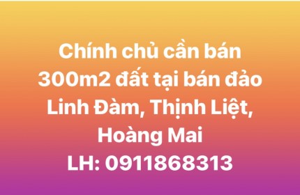 Chính chủ cần bán 300m2 đất tại bán đảo Linh Đàm, Thịnh Liệt, Hoàng Mai, Hà Nội