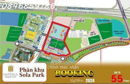 Mở bán Imperia Sola Park KĐT Vin Smart City, dt 28-80m2, giá từ 55tr/m2. HTLS 0% 24T-0846859786