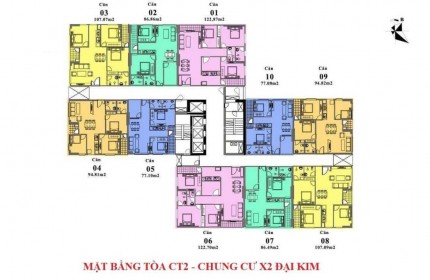 Cô họ bán CC CT2 X2 Đại Kim H Mai HN Lô góc 123m2, 3PN, 1DN, 2VS,2Bc - 42tr/m2 có Q định 0915 121 888