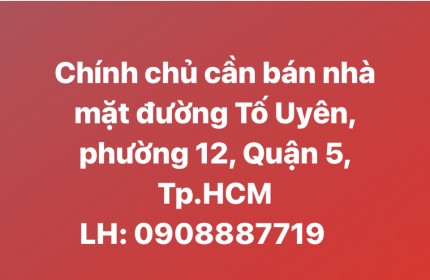 Chính chủ cần bán nhà 1 lầu, 1 lửng tại đường Tố Uyên, phường 12, Quận 5, Tp.HCM