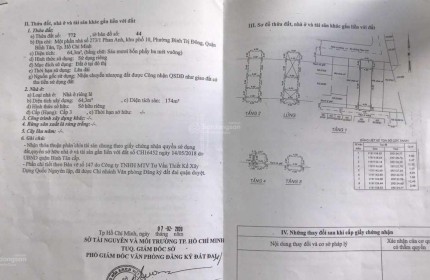 Bán nhà 3 lầu và kho sản xuất đường Phan Anh 321m2 giá 22,5 tỷ đã tách ra 5 sổ