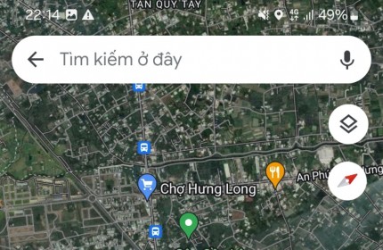 Bán đất mặt tiền đường Đoàn Nguyễn Tuấn 13x50 thổ cư sổ riêng gần UB xã Hưng Long.