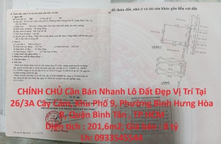 CHÍNH CHỦ Cần Bán Nhanh Lô Đất Đẹp Vị Trí Tại Quận Bình Tân , TP HCM