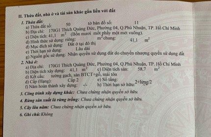 CHÍNH CHỦ Cần Bán Căn Hộ Cư Xá Trung Tâm Quận Phú Nhuận Khu Vực An Ninh