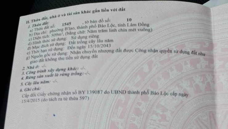 BÁN ĐẤT 2 MẶT TIỀN ĐẸP - Vị Trí Đẹp Tại Phường Blao,TP Bảo Lộc (đăng tin, qc đừng gọi)