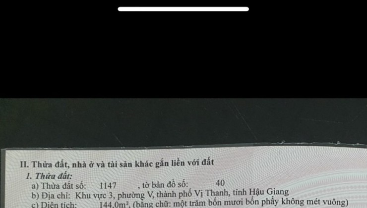 CHÍNH CHỦ BÁN GẤP 2 NỀN LIỀN KỀ Lô C9-10 và C9-11 Thành Phố Vị Thanh, Hậu Giang