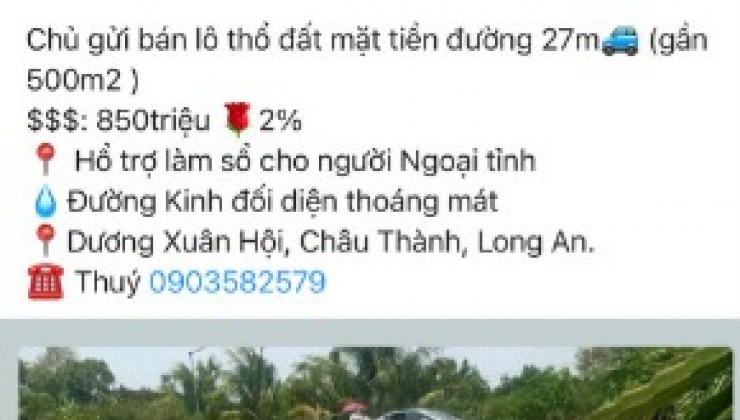 HOT! Bán đất đẹp giá tốt - Vị trí đắc địa tại Châu Thành, Long An