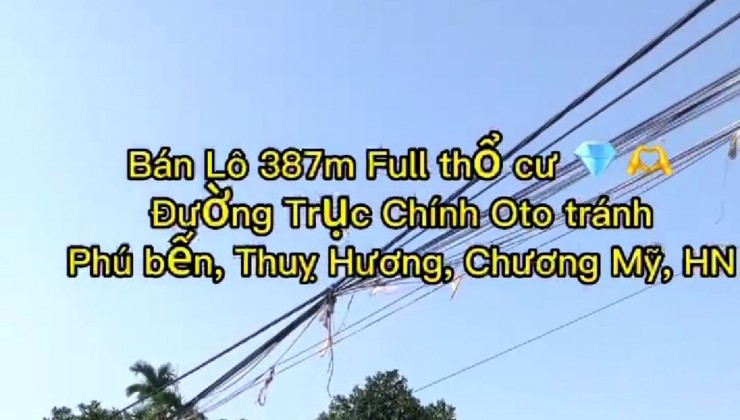 Đất 387m2, Full thổ cư, tk 5, Thụy Hương, Chương Mỹ, giá chỉ 1x tr/m2, ô tô, ngõ thông