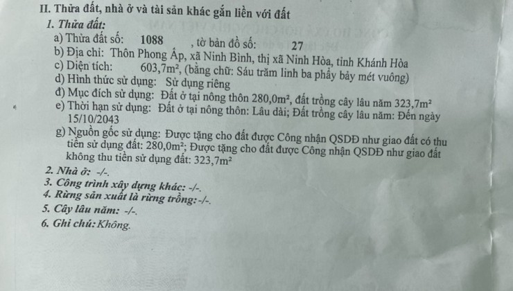 MỘT SIÊU PHẨM ĐẤT NINH BÌNH - TX.NINH HÒA - NGAY CẠNH TUYẾN TRÁNH QL26