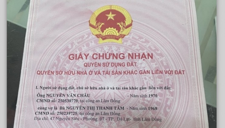 BÁN ĐẤT ĐẸP - Vị Trí Đẹp Tại 47 Nguyễn Siêu, P7, TP Đà Lạt