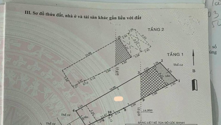 Bán nhà Thạnh Xuân 13 Q12, 155m2, 1 lầu, ngang 5.24m, Đ. 3m giá 24tr/m2