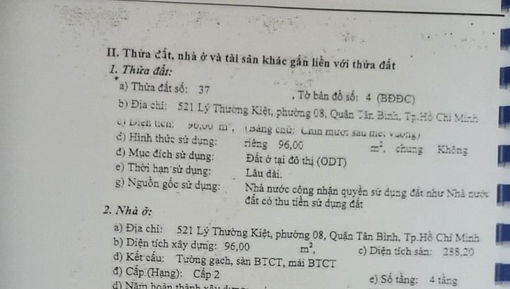 Tôi cần bán nhà 21 Lý Thường Kiệt , P8 , Q Tân Bình