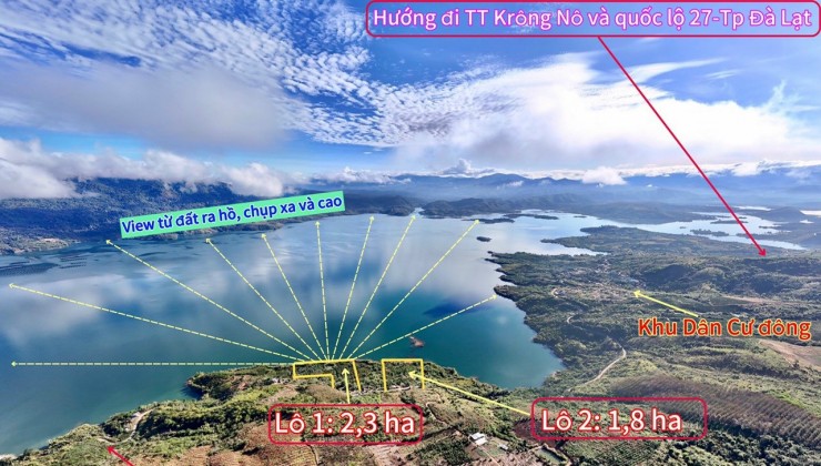 Bán đất mặt tiền đường nhựa liên tỉnh, mặt tiền bám đường nhựa rộng 42m, mặt tiền bám hồ 229m