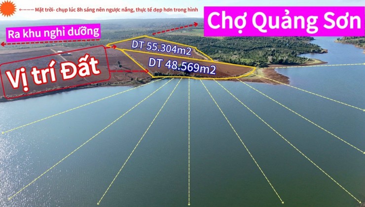 Bán đất view hồ làm trang trại có 900m mặt tiền đường và 270m mặt tiền hồ, sổ hồng riêng, xe tải vào tận nơi