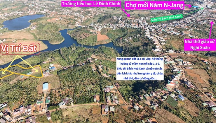 Bán 3ha đất có hơn 500m mặt tiền đường và hơn 150m MT hồ, đất sát trường học cấp 1,2,3 và ngay chợ