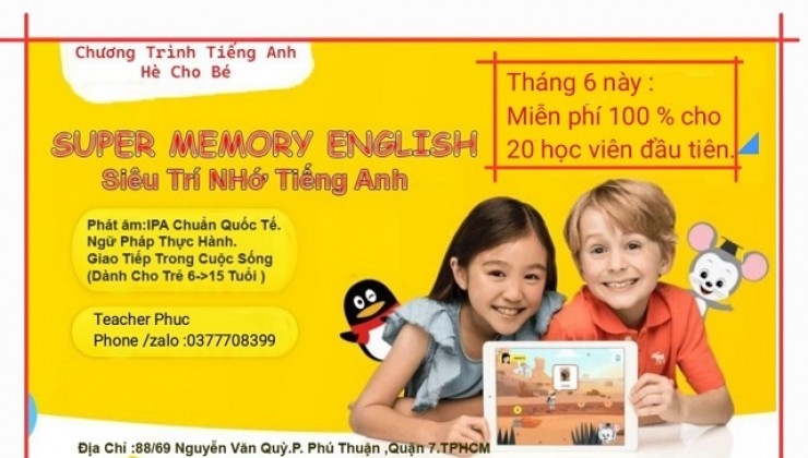 Chương trình Tiếng Anh Hè Cho Bé