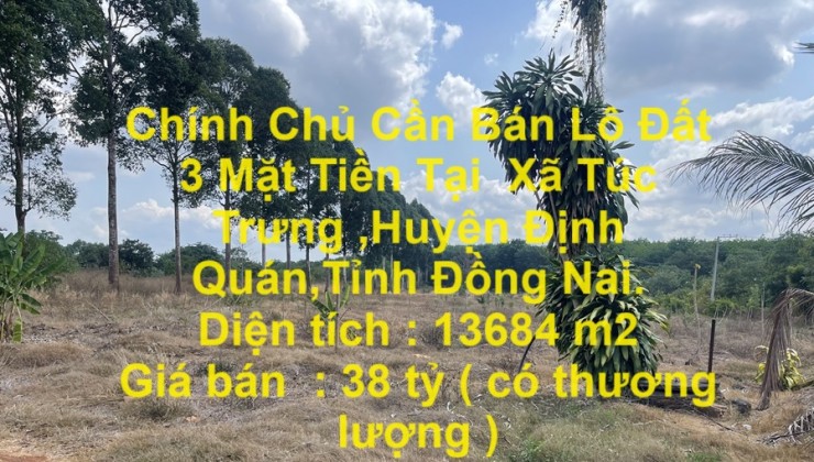 Chính Chủ Cần Bán Lô Đất 3 Mặt Tiền Tại  Xã Túc Trưng ,Huyện Định Quán,Tỉnh Đồng Nai.