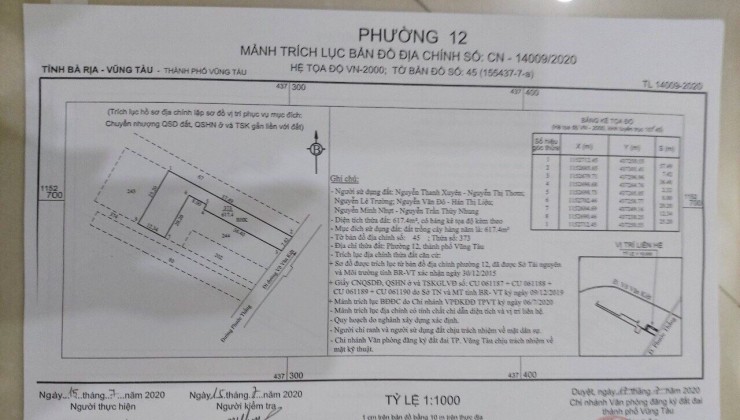 CHÍNH CHỦ CẦN BÁN ĐẤT VỊ TRÍ ĐẸP - GIÁ HỢP LÝ TẠI Phường 12, TP Vũng Tàu, BRVT