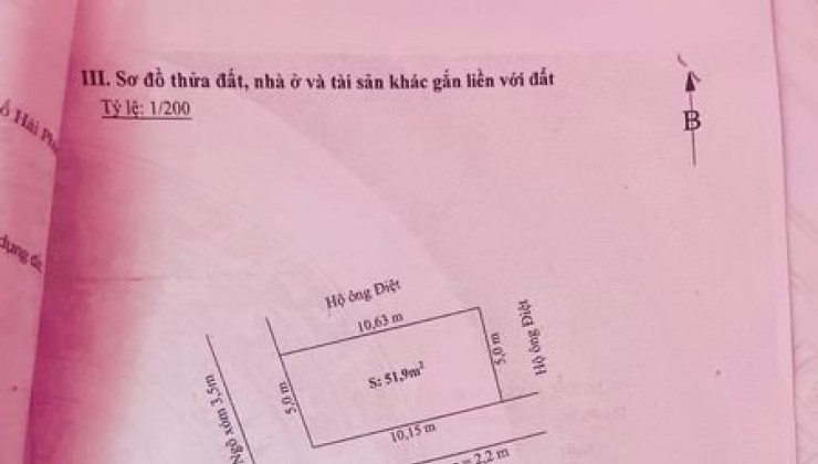 Chính chủ cần bán căn nhà 2 mặt tiền, 2 ngõ thông nhau tại Số 25 Quỳnh Hoàng,  Nam Sơn,  An Dương, Hải Phòng.