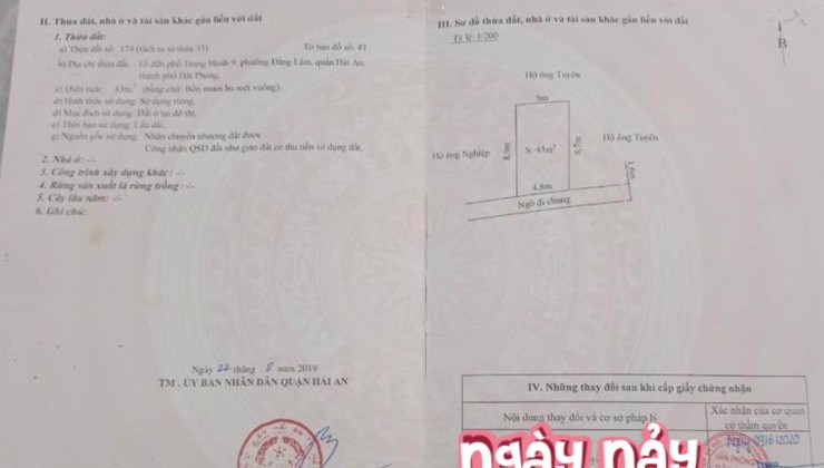 Bán nhà Đông Trung Hành, diện tích 43m 3 tầng ngõ cực nông GIÁ 2.42 tỉ giảm mạnh