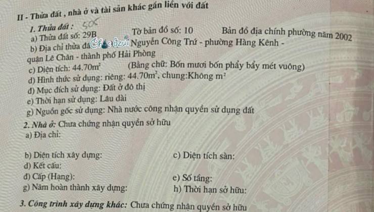 Bán nhà tuyến 2 Nguyễn Công Trứ - Hồ Sen, 45m 4 tầng lô góc GIÁ 4.5 tỉ ô.tô đỗ cửa