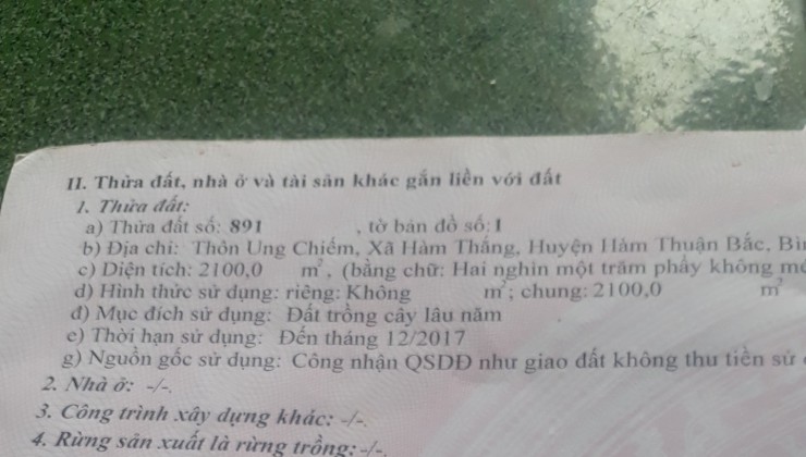 CHÍNH CHỦ BÁN LÔ ĐẤT Ở HÀM THUẬN BẮC - BÌNH THUẬN