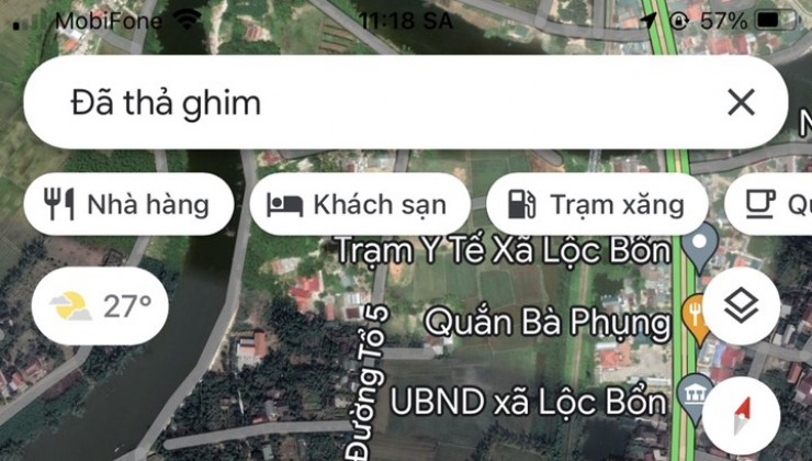 Bán Đất Thôn Hoà Mỹ, Xã lộc bổn, cách trường học 200m cách Quốc lộ 1A :100m