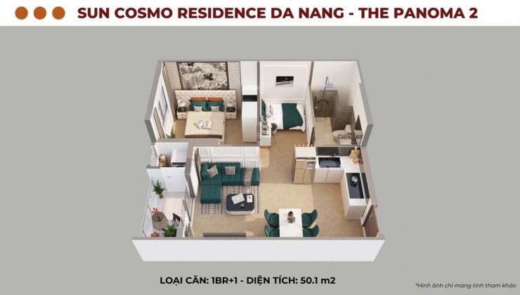 Chính chủ mở bán 01 căn hộ 2 ngủ View trực diện Sông Hàn - phân khúc bán chạy nhất dự án Sun Cosmo Residence Đà Nẵng