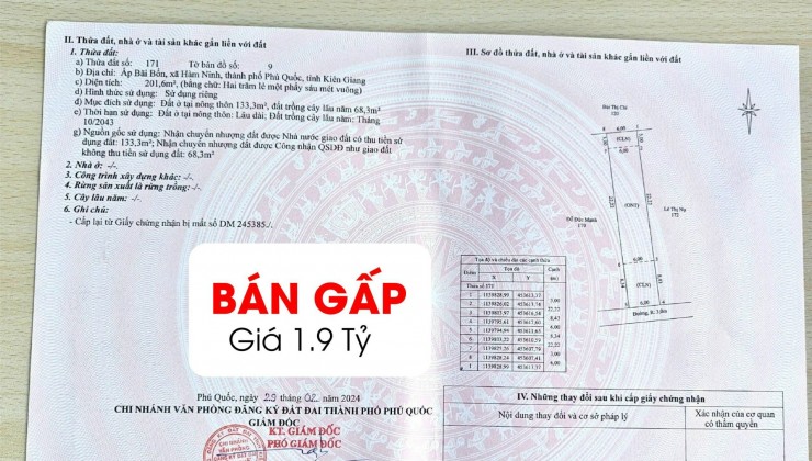 Chính chủ bán gấp lô đất thổ cư, gần biển